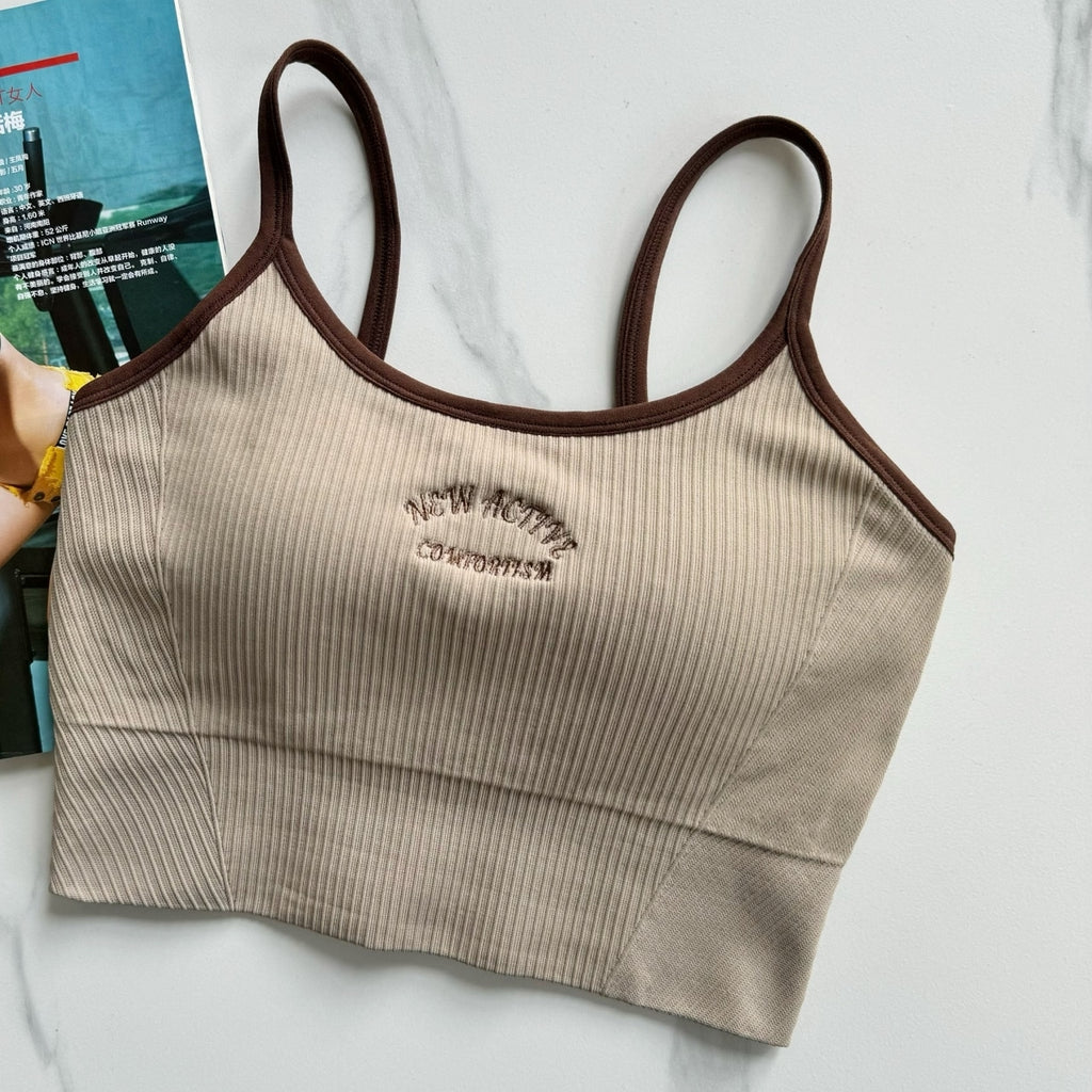 Mana Basic American retro sports short bra top 2366