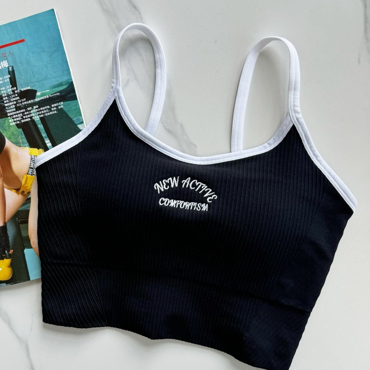 Mana Basic American retro sports short bra top 2366