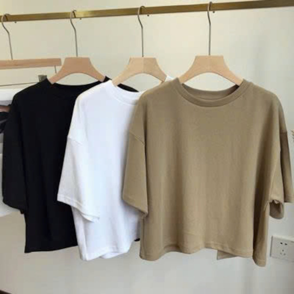 Mana Basic Loose short sleeve round neck t-shirt 2465
