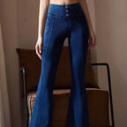 Mana Muse denim pockets slightly flared wide-leg yoga pants 2471
