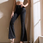 Mana Muse denim pockets slightly flared wide-leg yoga pants 2471