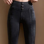 Mana Muse denim pockets slightly flared wide-leg yoga pants 2471