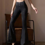 Mana Muse denim pockets slightly flared wide-leg yoga pants 2471
