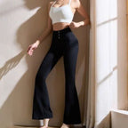 Mana Muse denim pockets slightly flared wide-leg yoga pants 2471