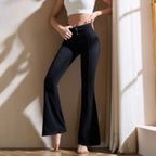 Mana Muse denim pockets slightly flared wide-leg yoga pants 2471