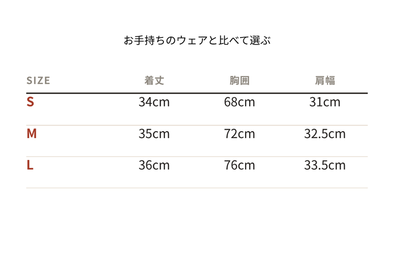 サイズ表