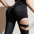 Mana Muse sexy hollow peach hip-lifting yoga pants 2488