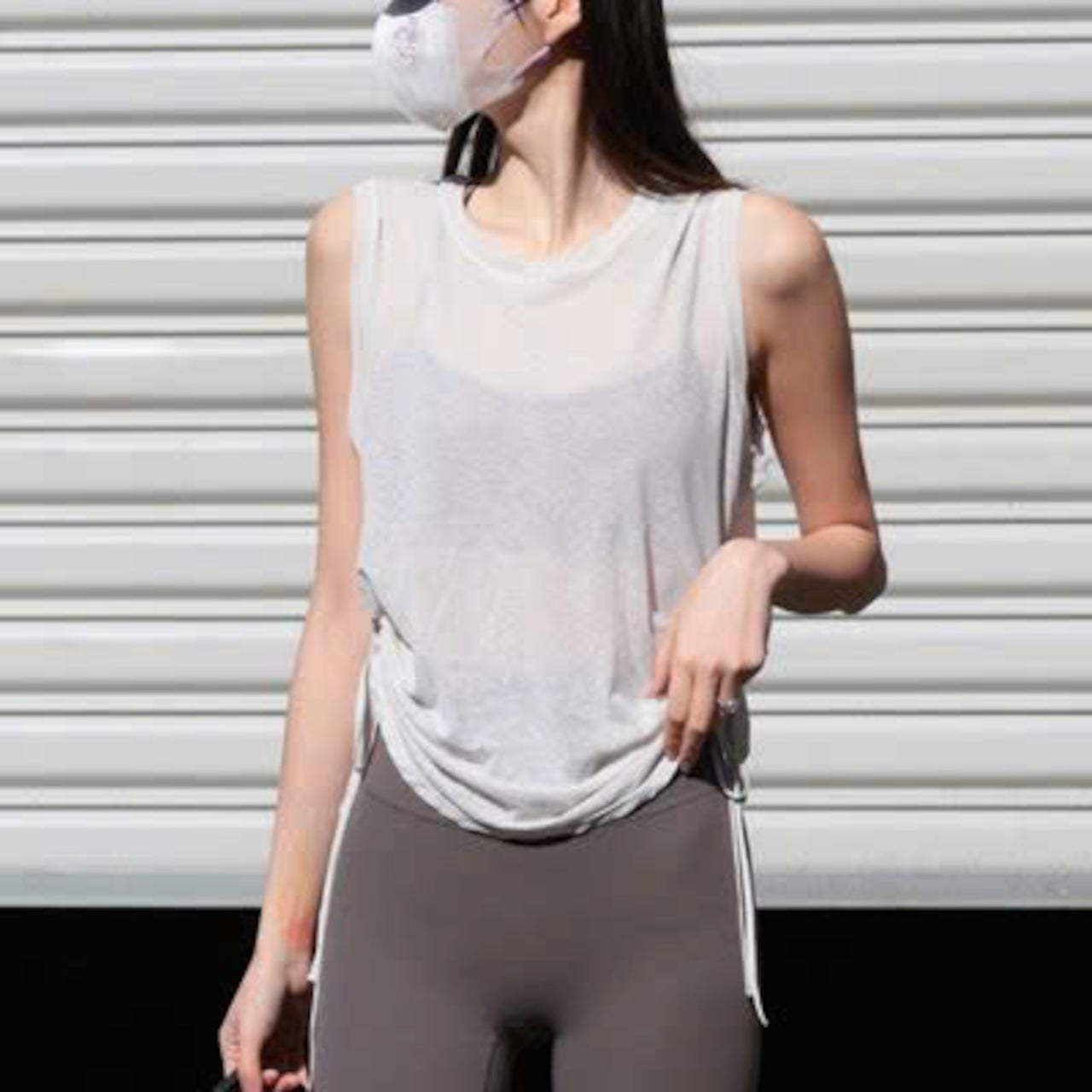 Mana Basic airy flow side-tie yoga top 2506