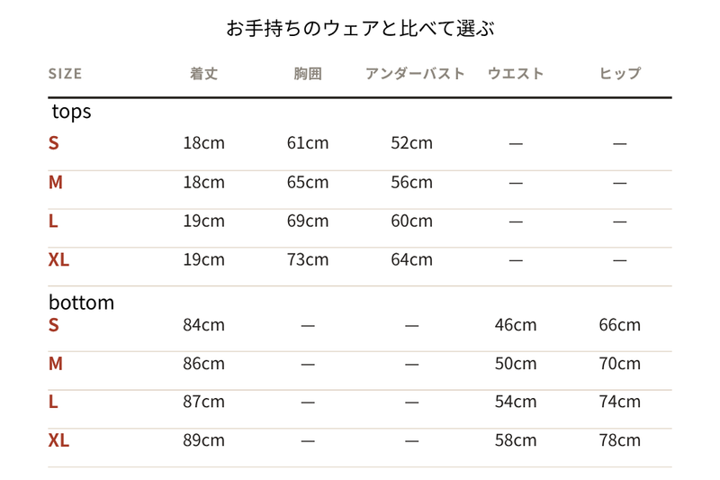 サイズ表