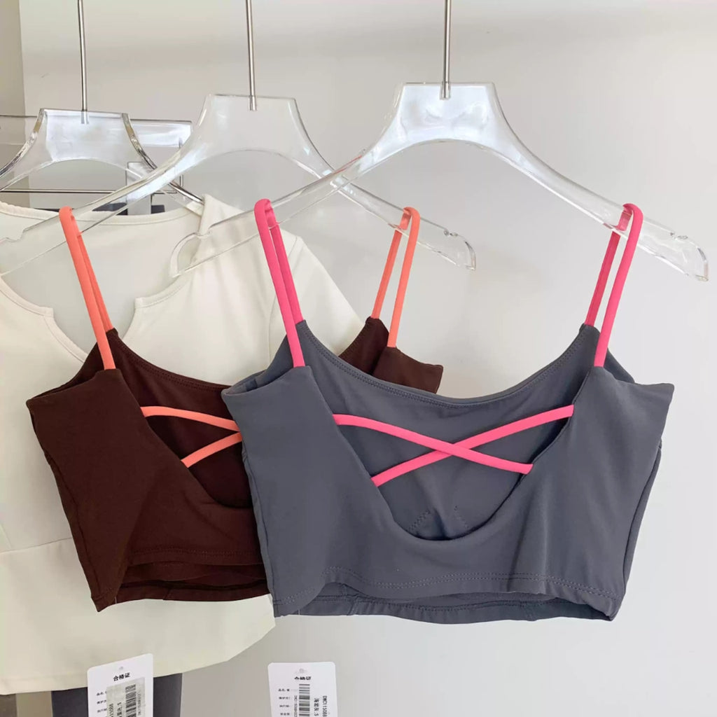 Mana Basic Color Pop Strap Bra Top 2529