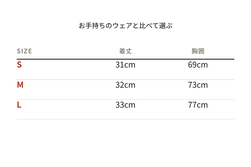 サイズ表
