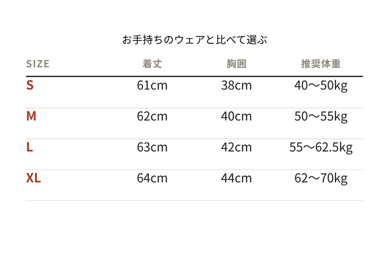サイズ表