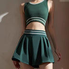 Mana Muse Forest Stripe High-Waist Shorts 2594