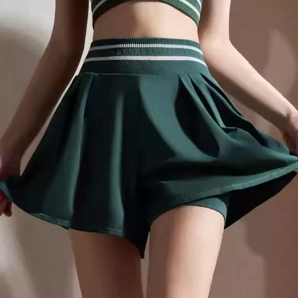 Mana Muse Forest Stripe High-Waist Shorts 2594