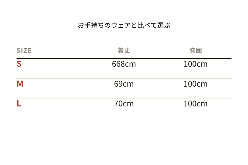サイズ表