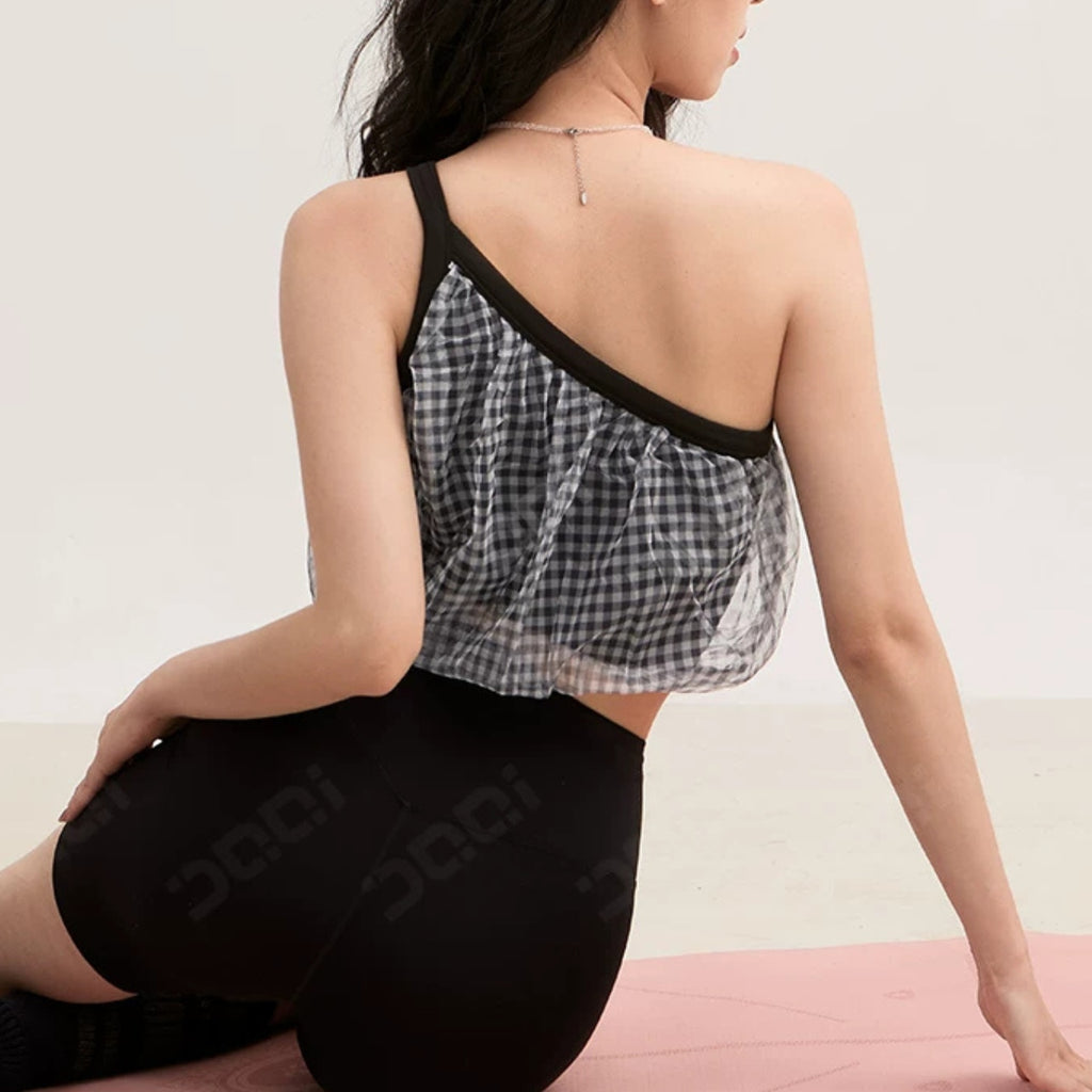 Mana Muse Airy Check Mesh Bra Top 2691