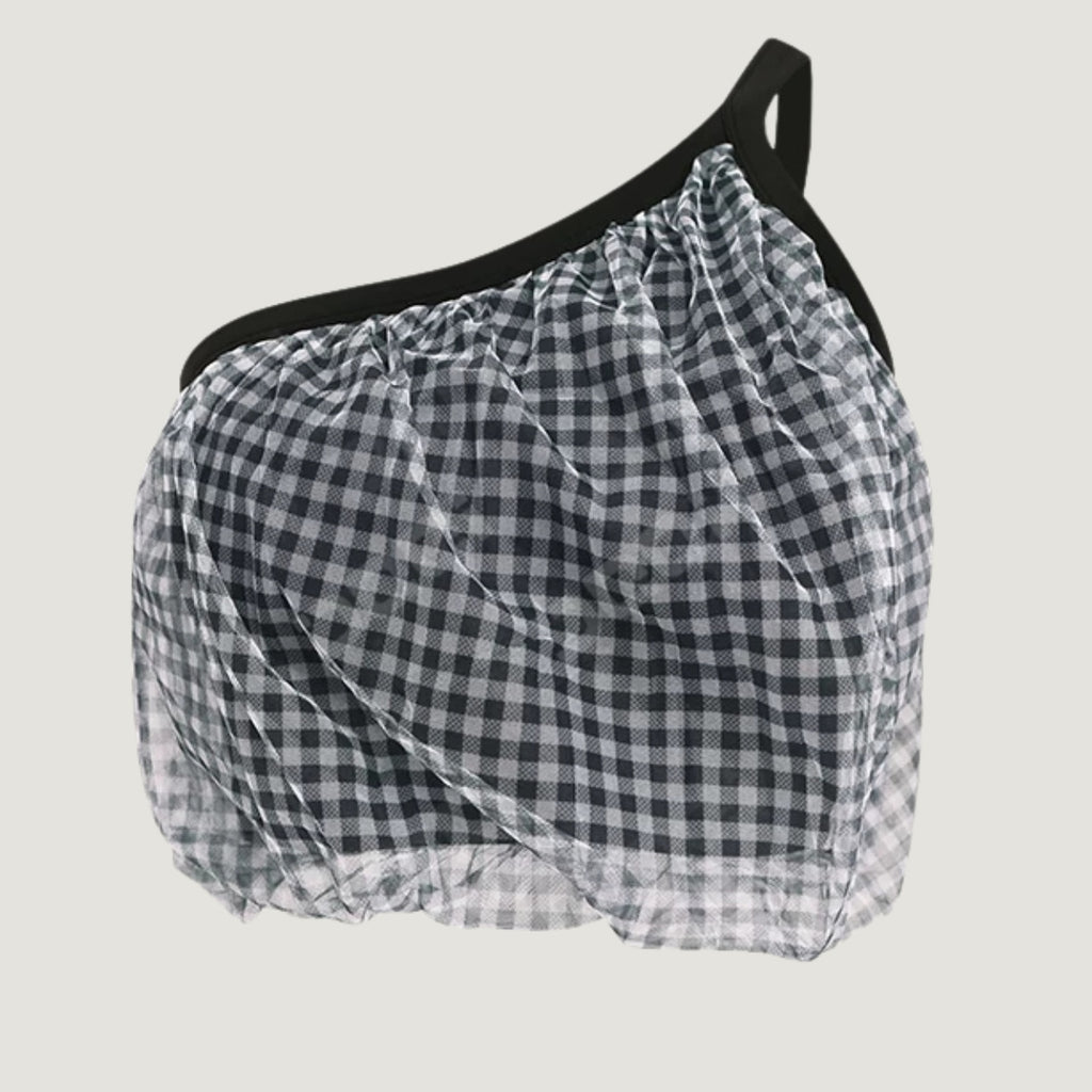 Mana Muse Airy Check Mesh Bra Top 2691