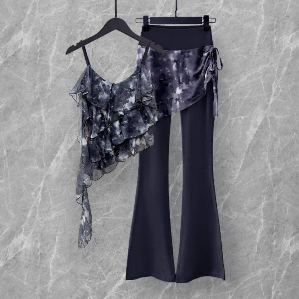 Mana Muse Ruffle Cami & Skirt Leggings Set 2694