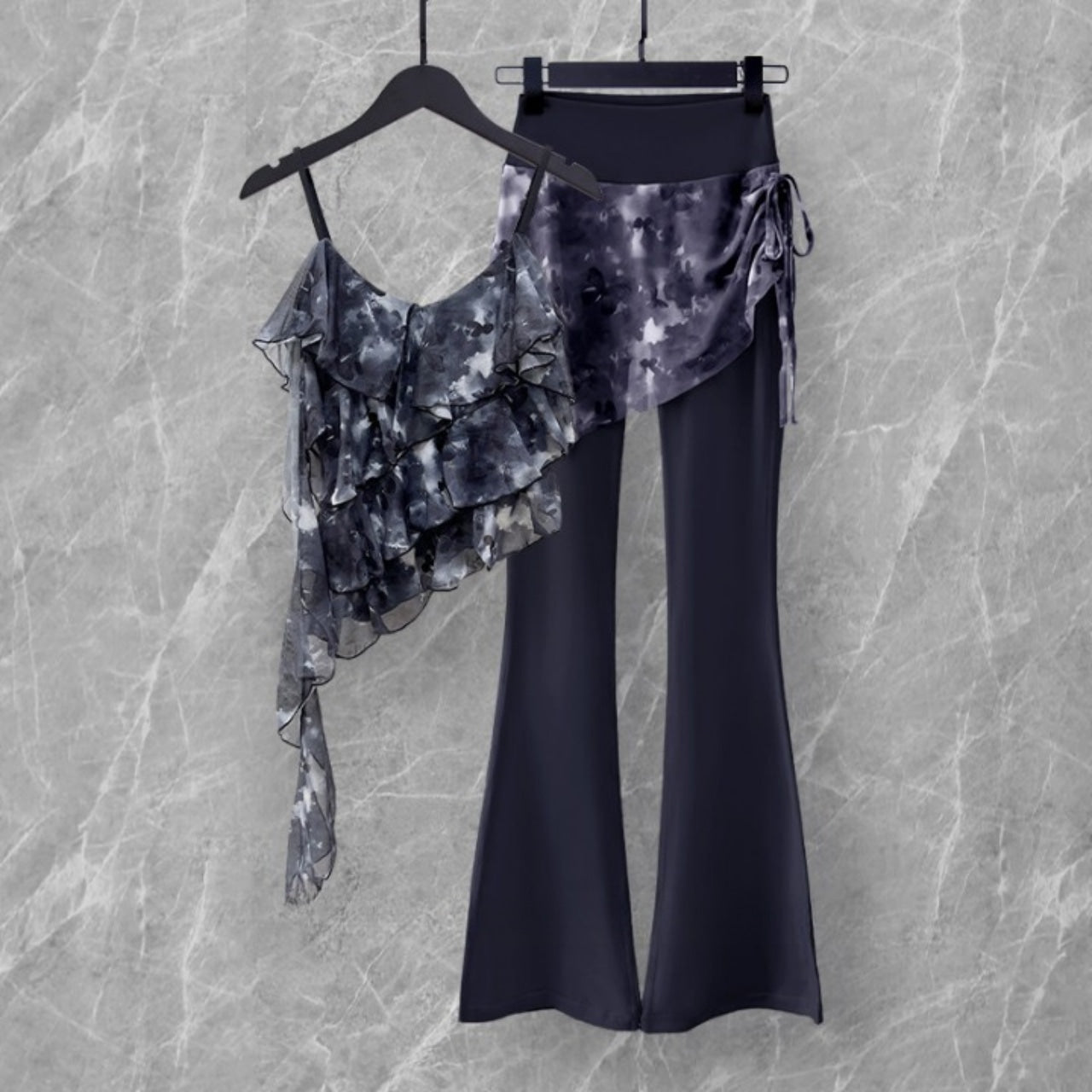 Mana Muse Ruffle Cami & Skirt Leggings Set 2694