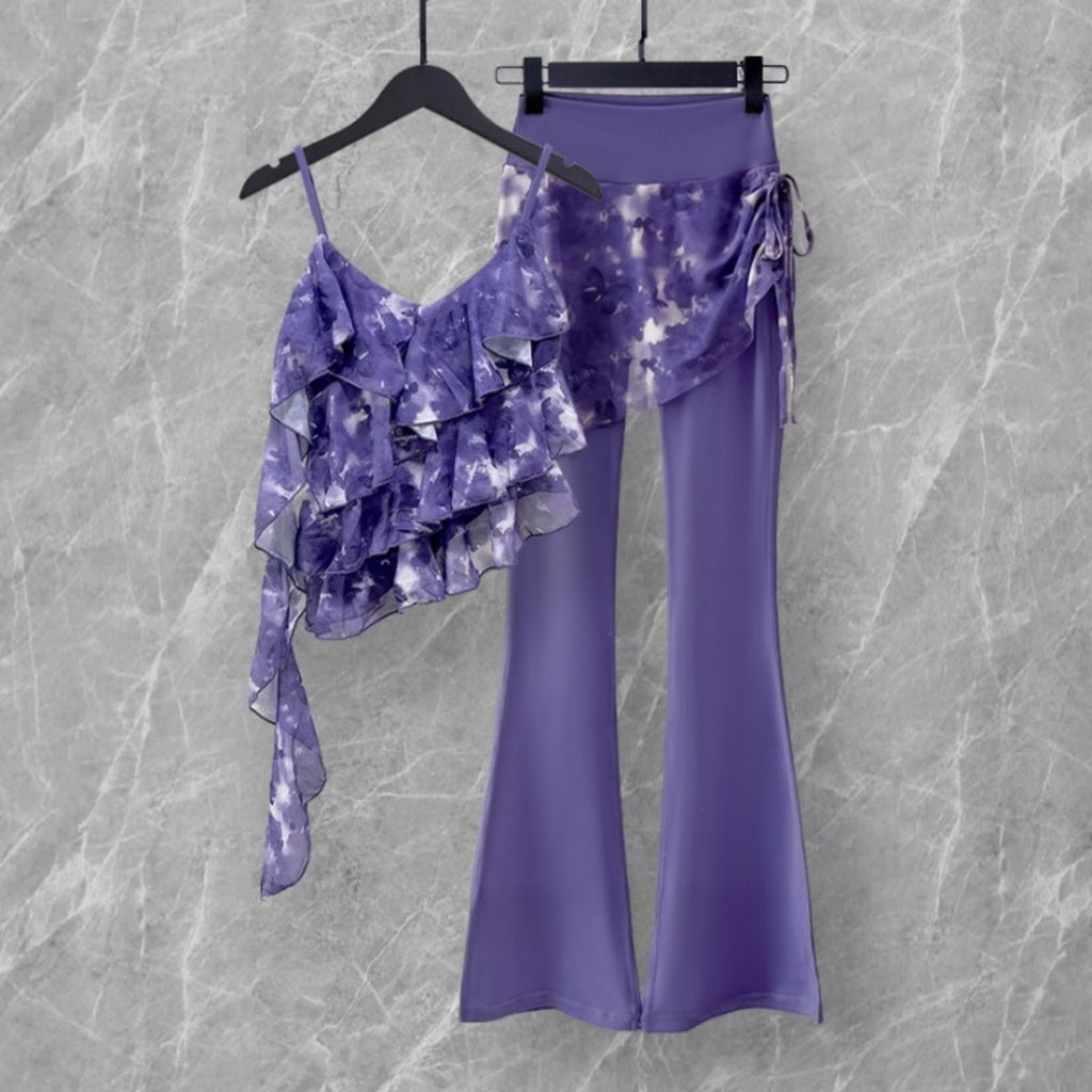 Mana Muse Ruffle Cami & Skirt Leggings Set 2694