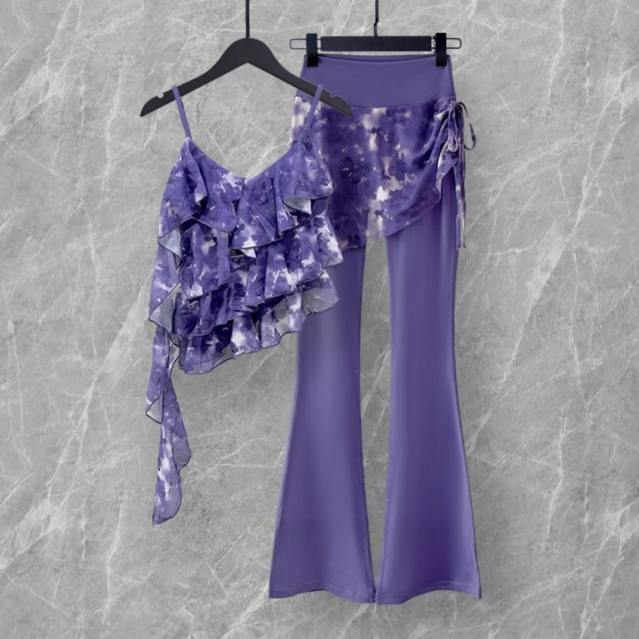 Mana Muse Ruffle Cami & Skirt Leggings Set 2694