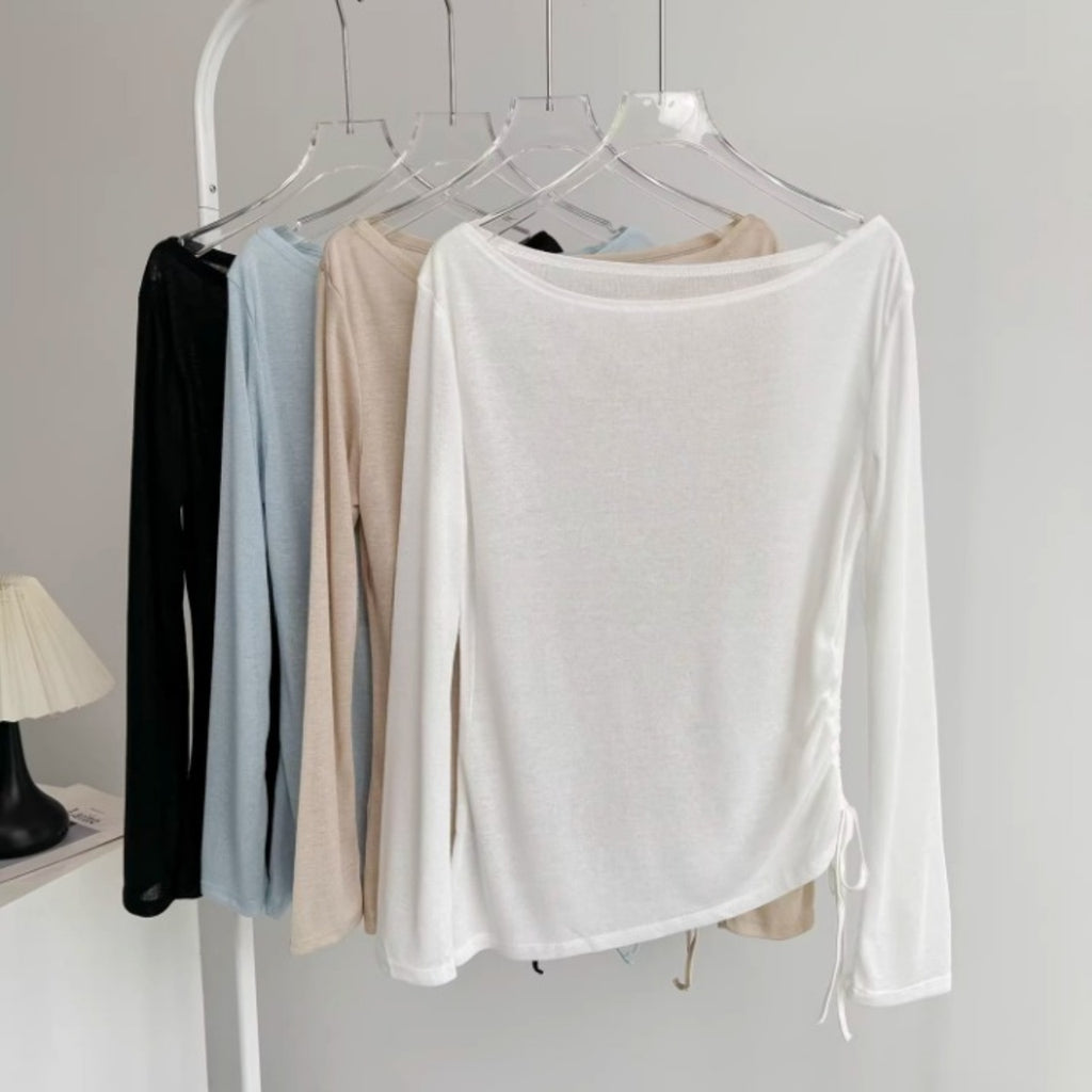 Mana Basic Airy Ruched Long Sleeve Top 2750