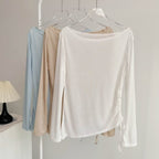 Mana Basic Airy Ruched Long Sleeve Top 2750