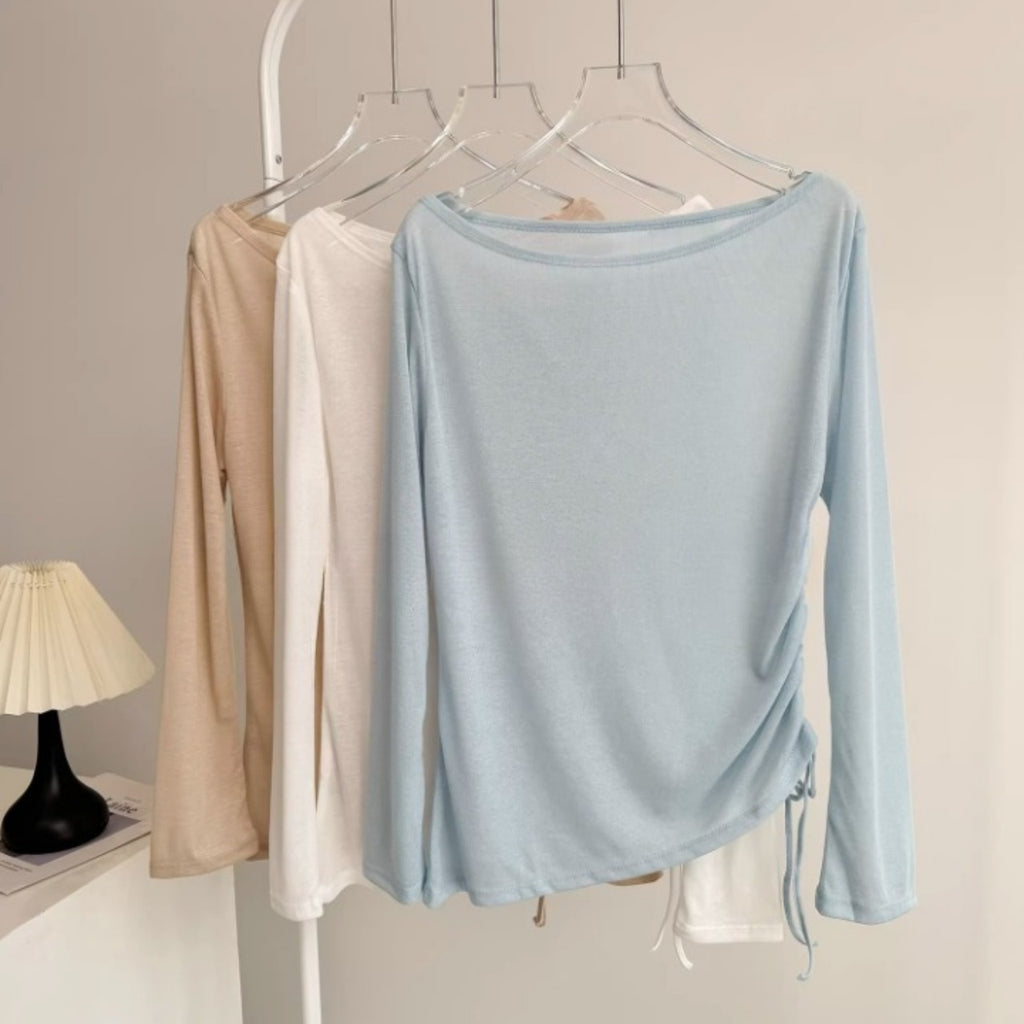 Mana Basic Airy Ruched Long Sleeve Top 2750