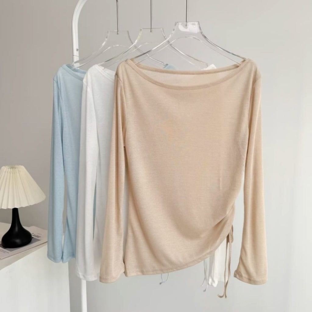 Mana Basic Airy Ruched Long Sleeve Top 2750