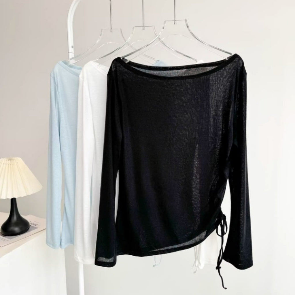 Mana Basic Airy Ruched Long Sleeve Top 2750