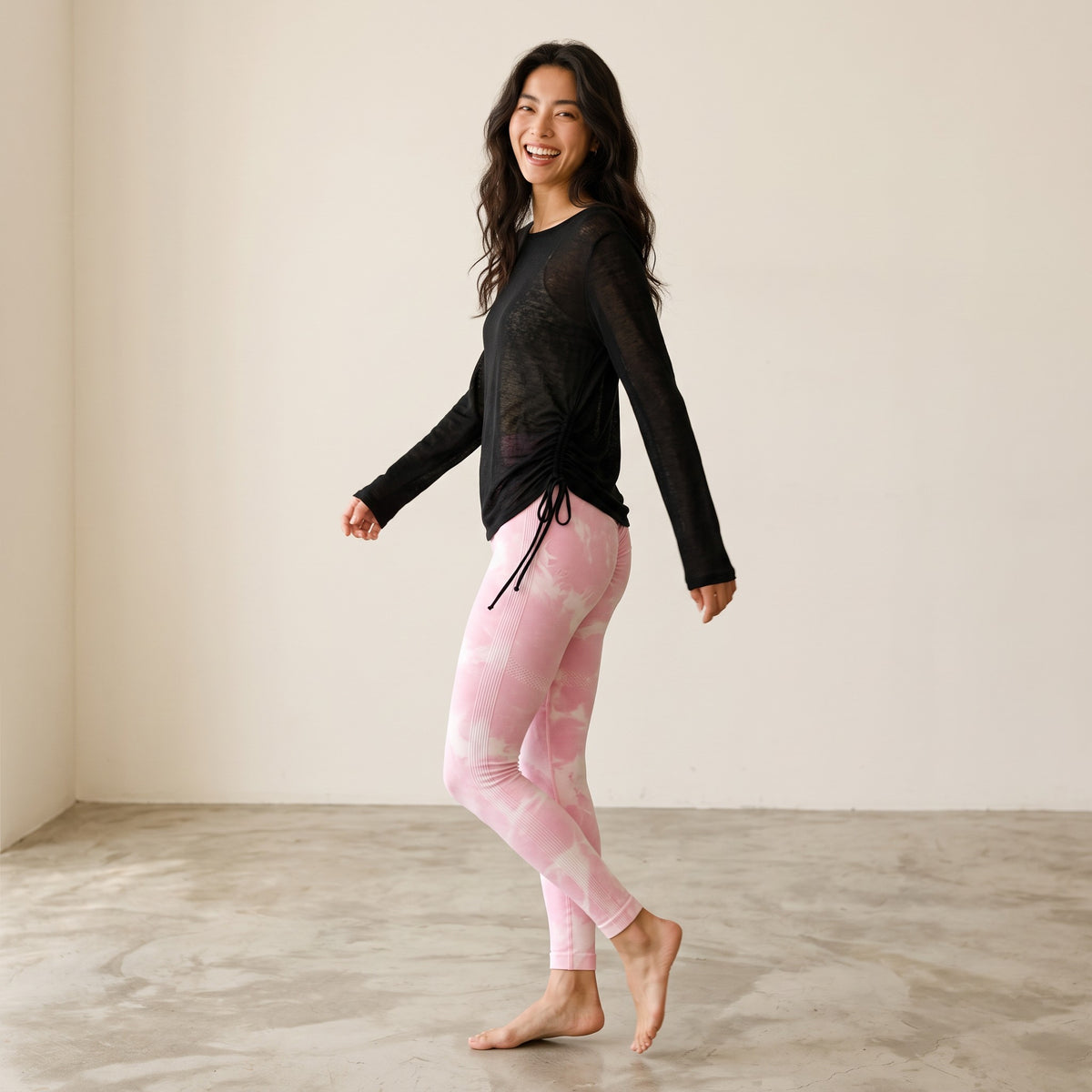 Mana Basic Airy Ruched Long Sleeve Top 2750