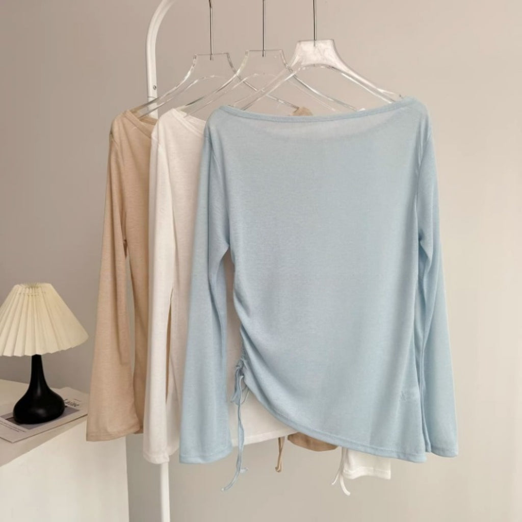 Mana Basic Airy Ruched Long Sleeve Top 2750