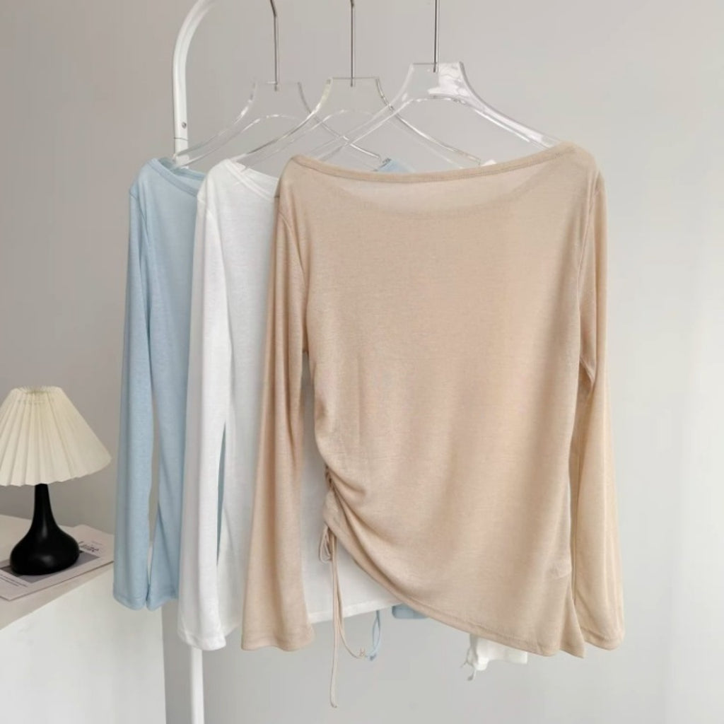 Mana Basic Airy Ruched Long Sleeve Top 2750