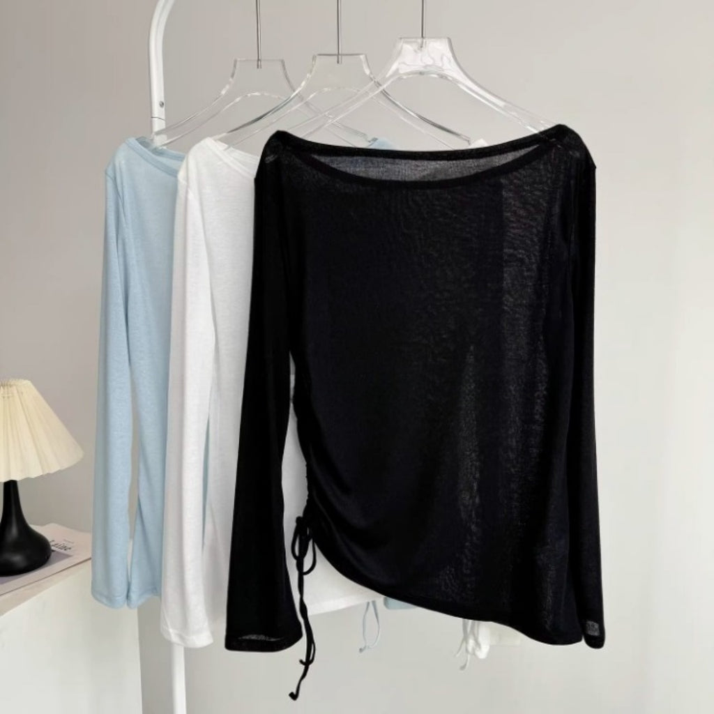 Mana Basic Airy Ruched Long Sleeve Top 2750