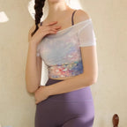 Mana Muse Cross Back Bra & Drape Layer Top Set 2767