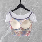 Mana Muse Cross Back Bra & Drape Layer Top Set 2767