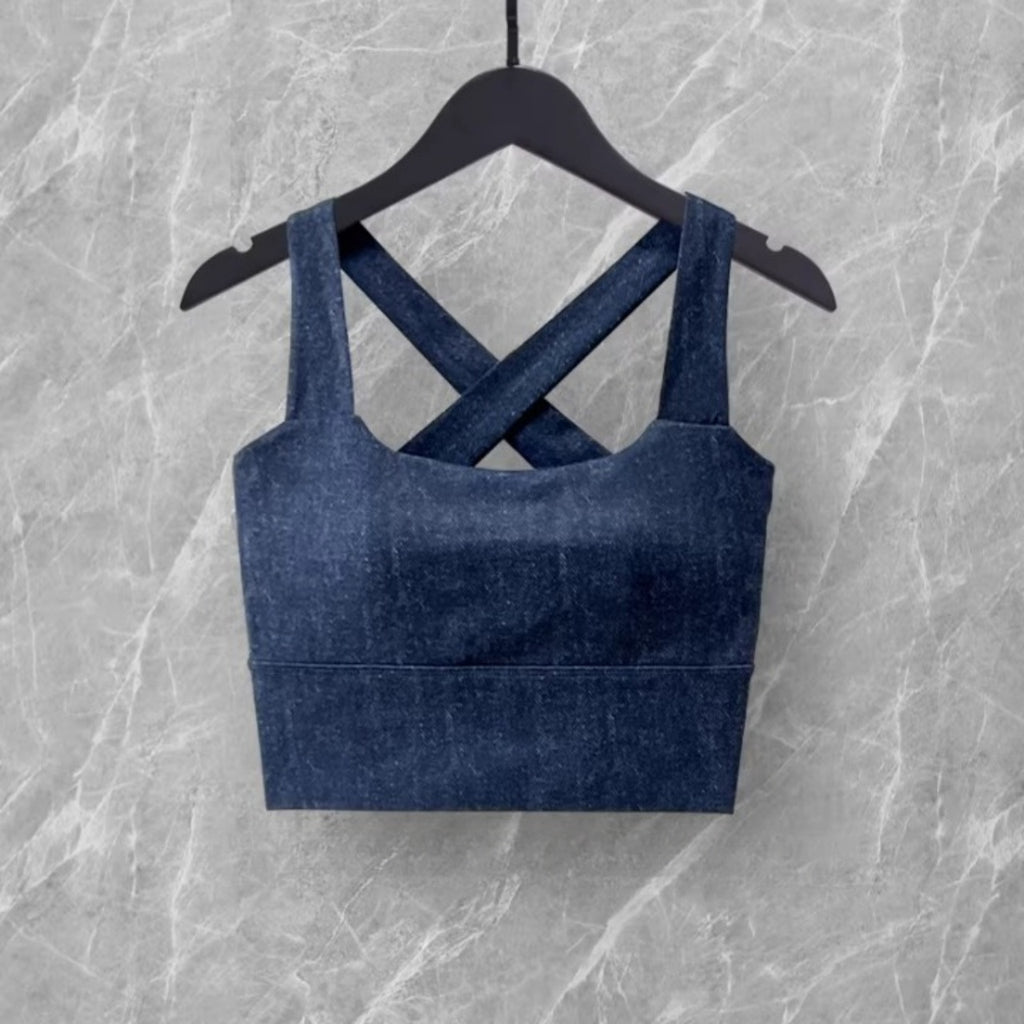 Mana Basic Cross Bra & Twist Back Tee Set 2769