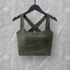 Mana Basic Cross Bra & Twist Back Tee Set 2769