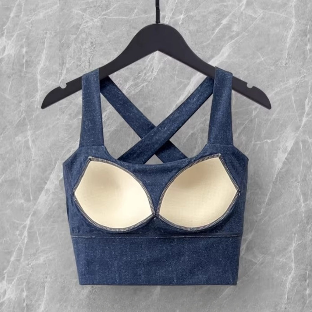 Mana Basic Cross Bra & Twist Back Tee Set 2769