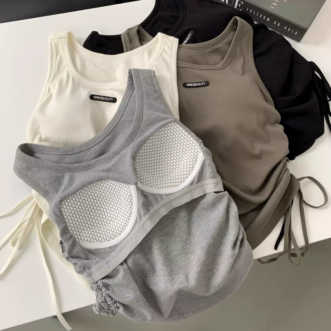 Mana Basic gathered casual tank top 2261