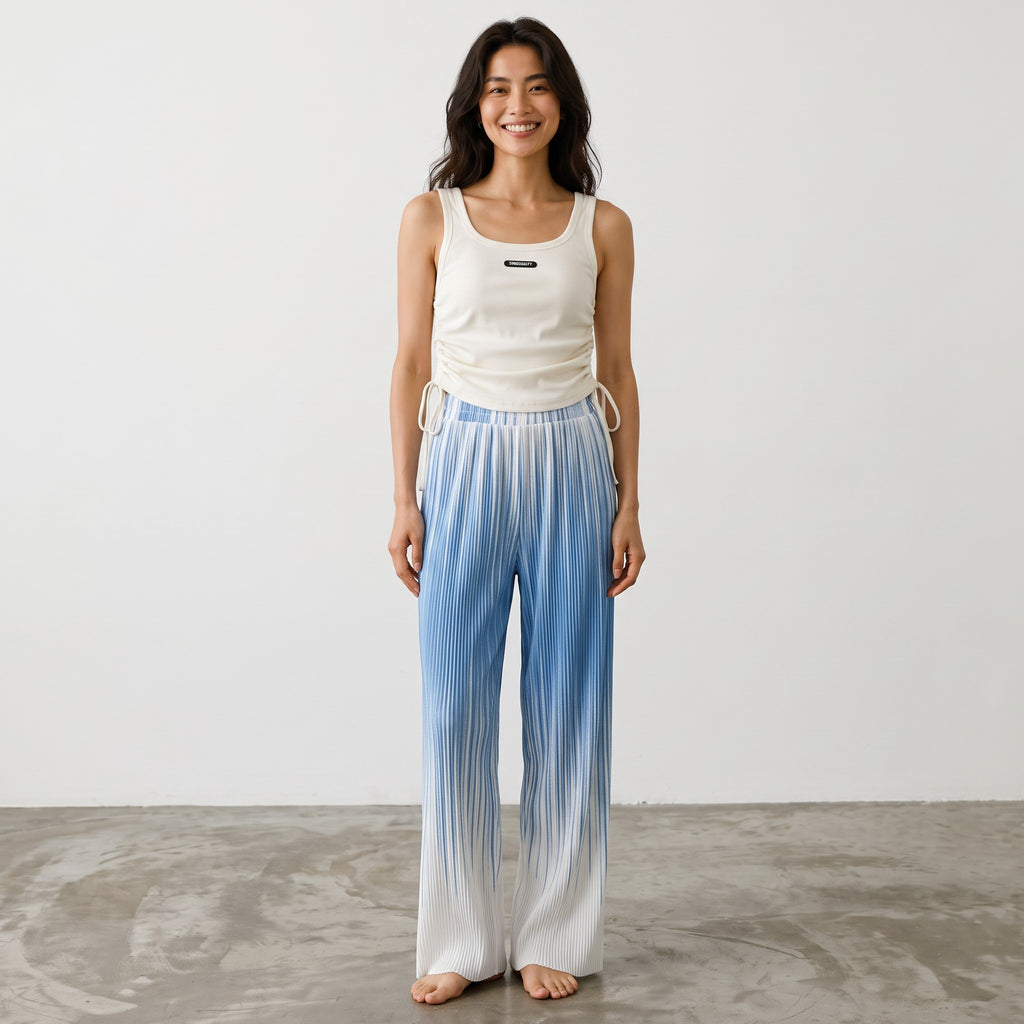 Mana Muse pleated gradient leg pants 2274