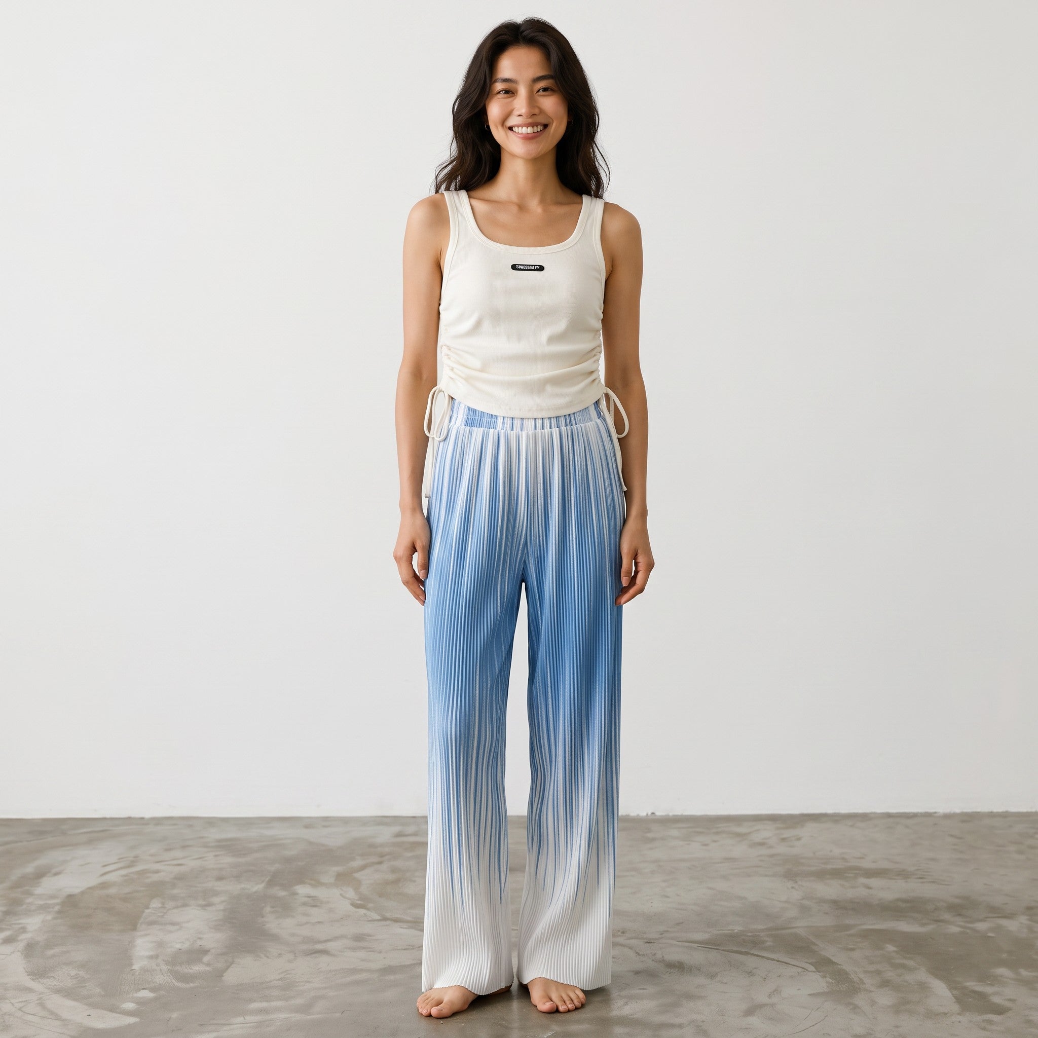 Mana Muse pleated gradient leg pants 2274
