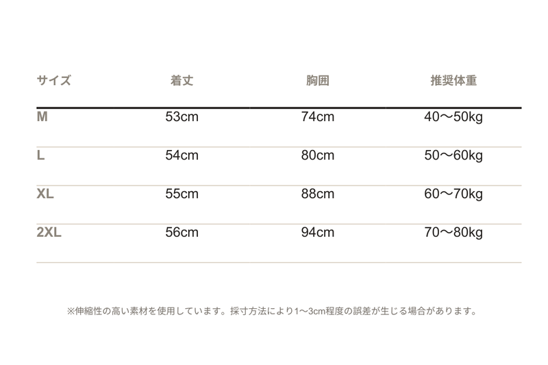 サイズ表