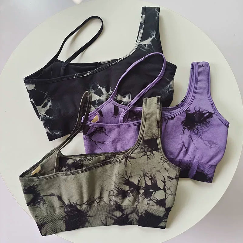 Mana Muse Sports tie-dye one-shoulder bra top 1680