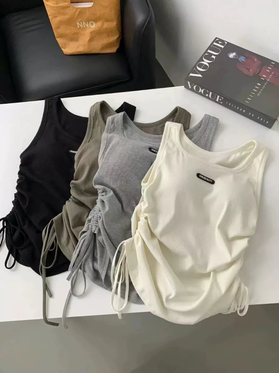 Mana Basic gathered casual tank top 2261