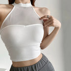 Mana Muse Mesh Slim Halter Neck Tops 1550
