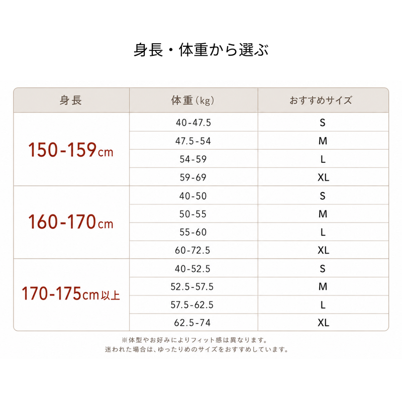 サイズ表